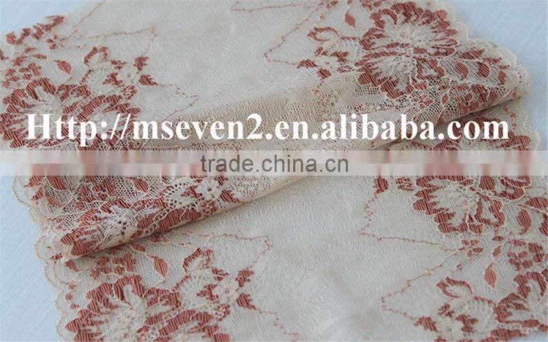 100% embroidery latest design in gold color fower elastic band lace frontal for dress
