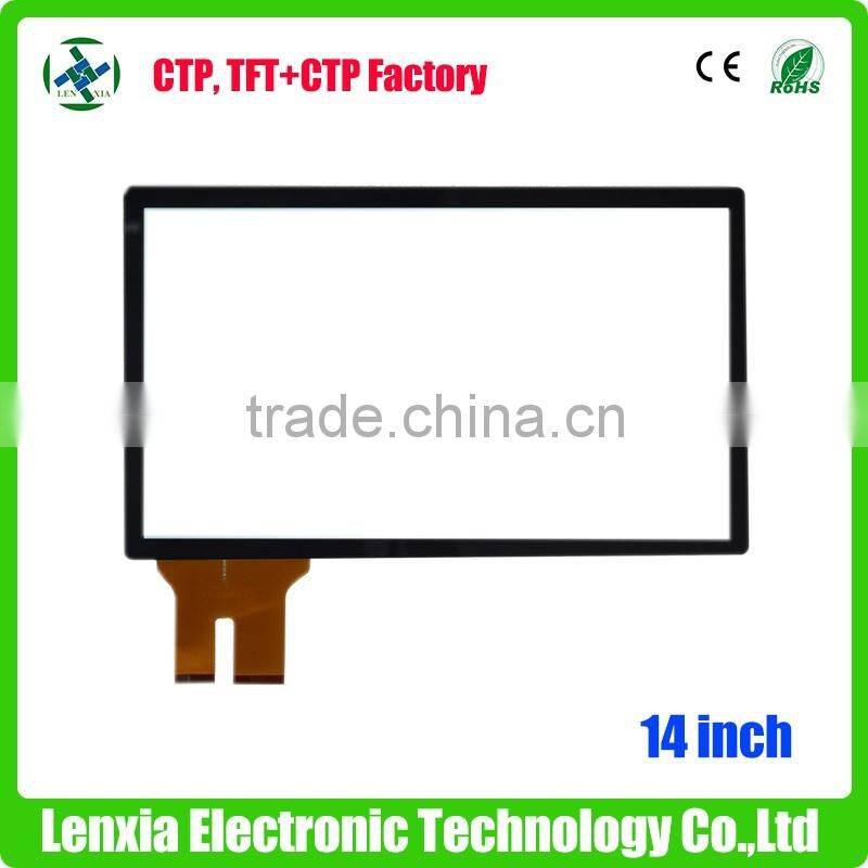 High quality capacitive multi touch screen 14 inch with EETI controller