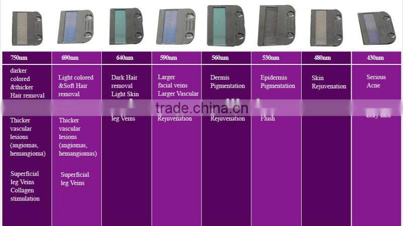 factory wholesale skin tightening e-light with two treatment handles