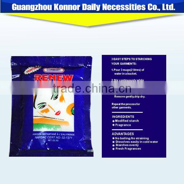 Super instant cold water starch powder for fabric stiffing