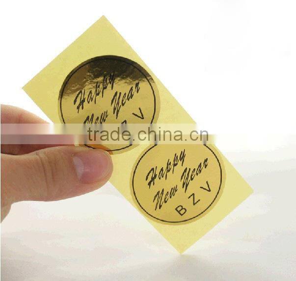 round gold foil label sticker