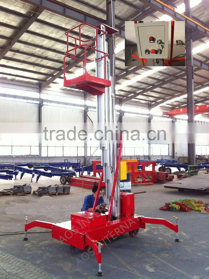 Small Aluminium Hydraulic Work Lift With Max Platform Height 10m