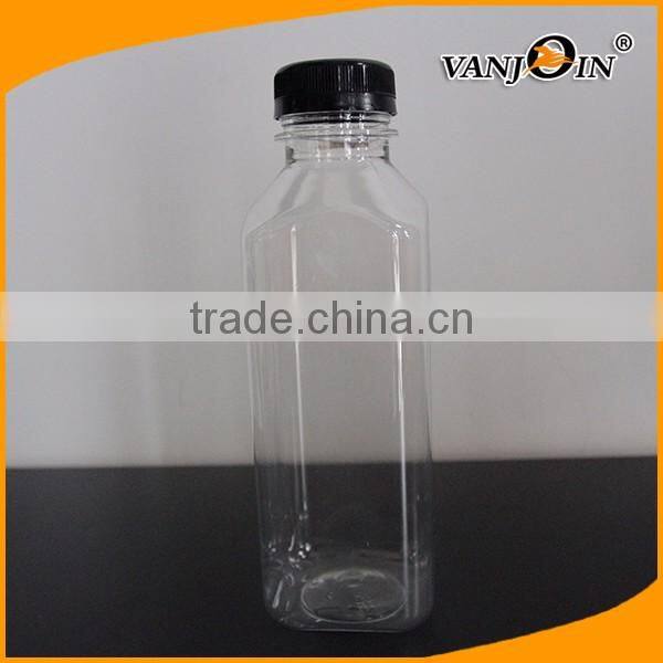 Cold Pressed Juice Recyclable Square Bottles with Safety Cap