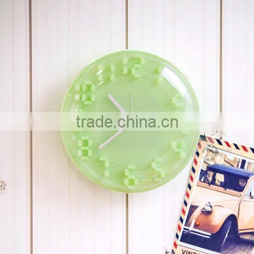 fashion modern round candy color alarm clock tic tok clock