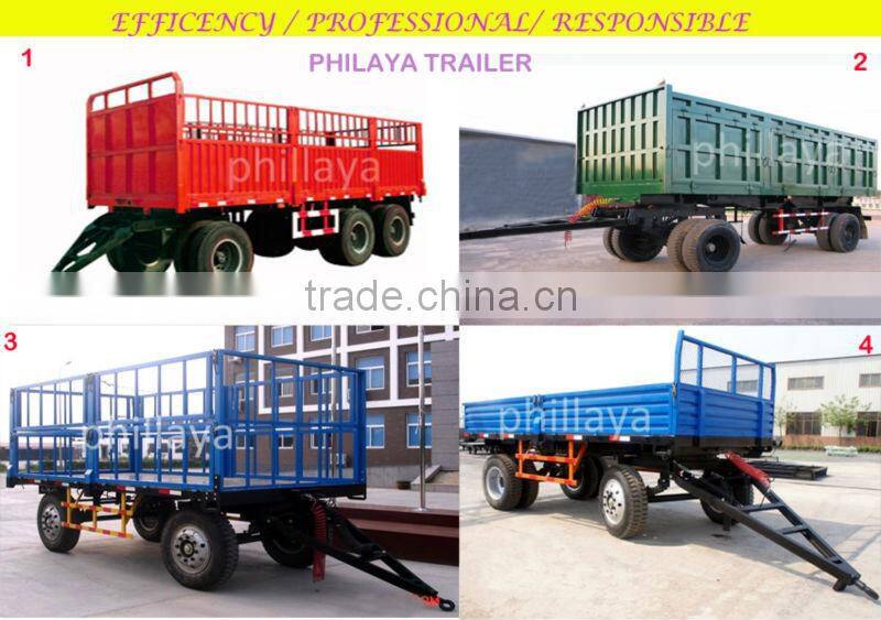 2 axle 15-30ton side wall dumper self unloading full trailer draw bar truck trailer