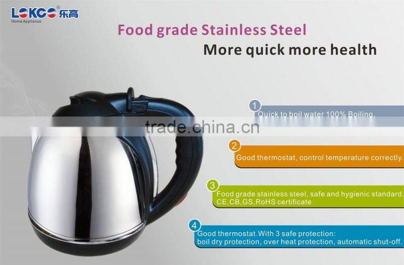 Stainless steel 1.8L tea heater with CE/CB approval