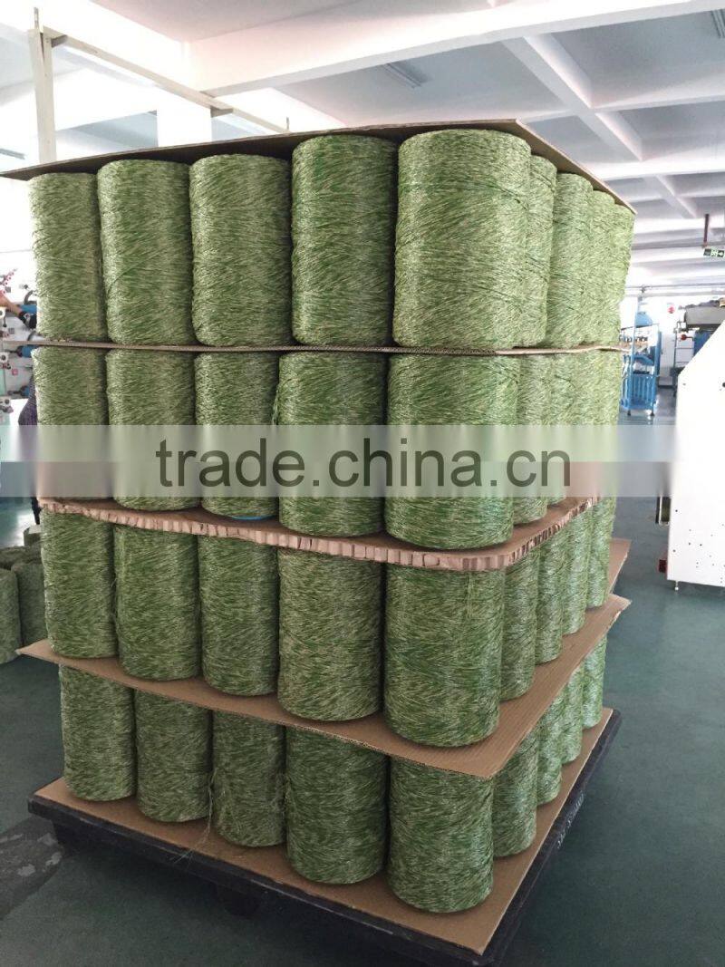 100% high quality olive green PE straight & PP curl Artificial Landscaping Grass Yarn