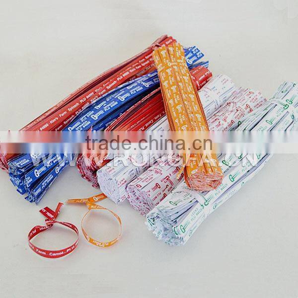 Farm Use Waterproof High quality Paper Printed vegetable twist tie