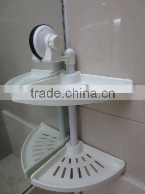 Household Wall Corner Plastic Bathroom Double Tiers Corner Shelves