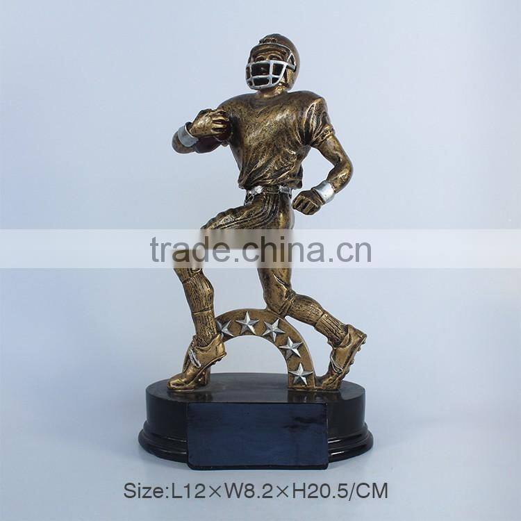 Decorate trophy resin football player figurine