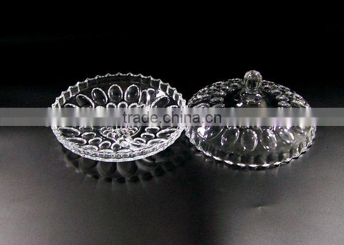 Round exquisite glass plate transparent glass fruit plate wholesale