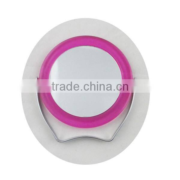 Popular pink round compact mirror for girls' gift