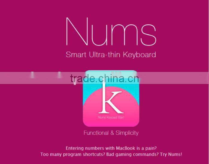 Hot selling Ultra-thin Smart Keypad , Intelligent Tourch Board of glass Number keyboard For Macbook