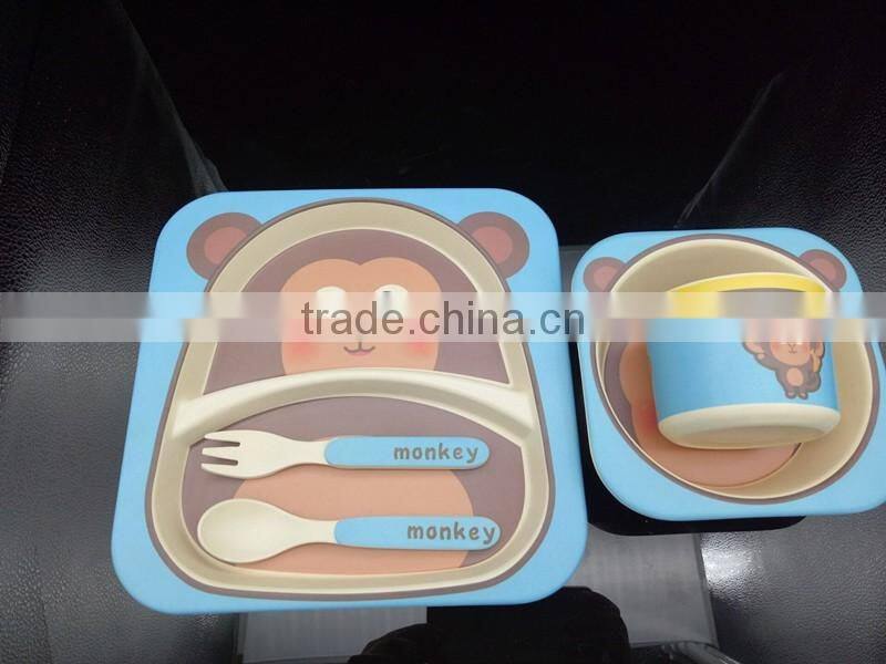 Factory direct Lovely Bamboo Fiber baby dinnerware sets