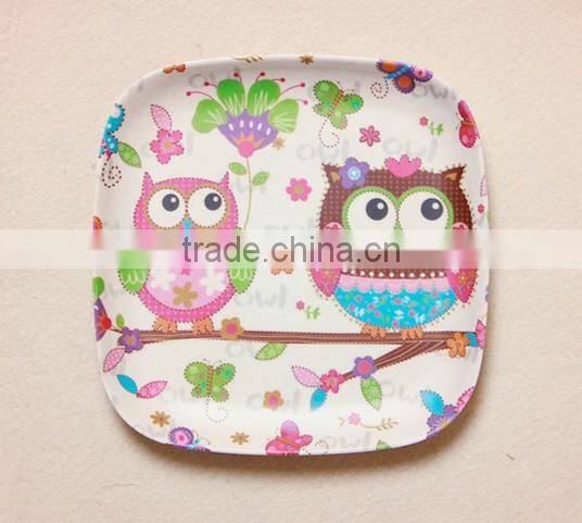 Fruit bamboo fiber eco friendly dinnerware plate dishes, safety food bamboo serving plate