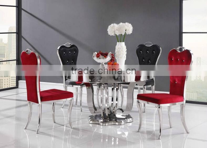Round Chrome Stainless Steel Dining Table