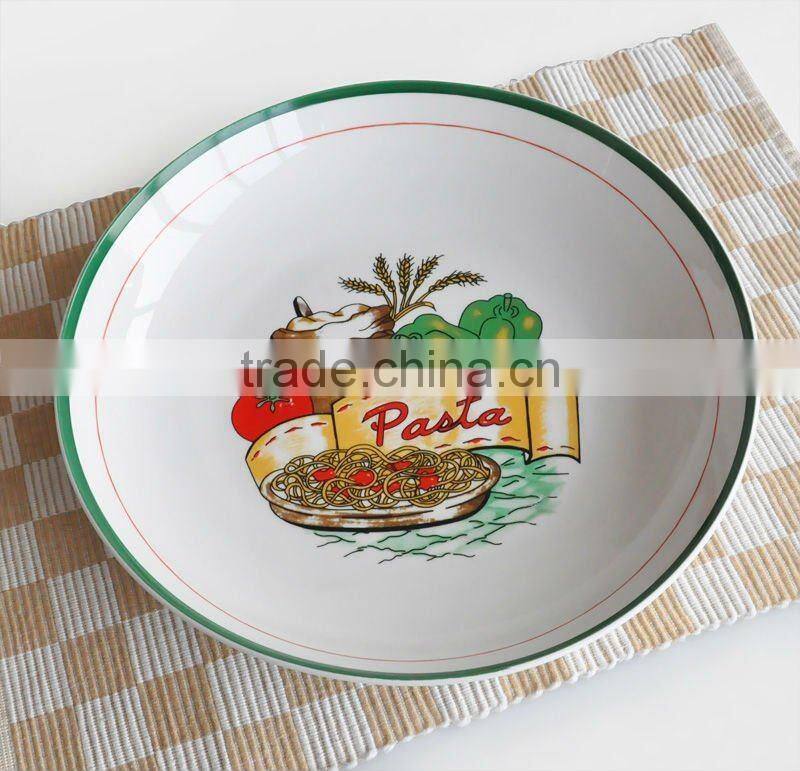 ceramic 7pcs decaled pasta bowl set