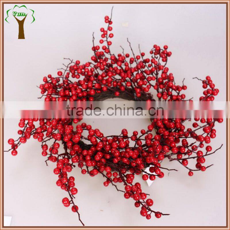 artificial red berry red haw fruits branch wholesale