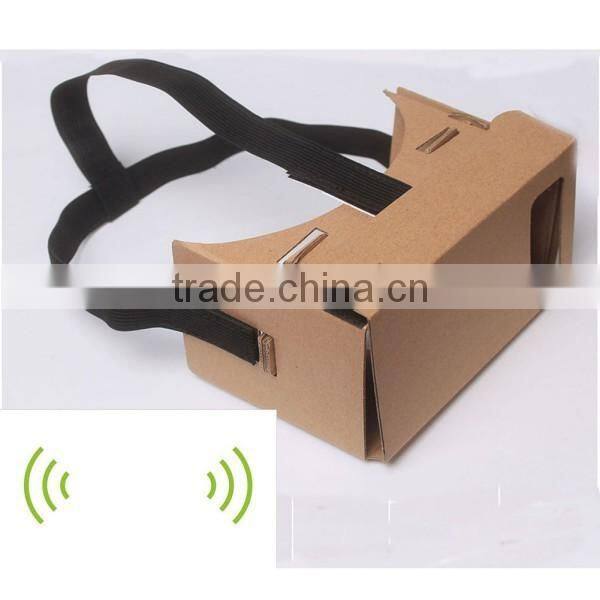 37MM Big Lens Google Cardboard V2.0 VR Box Cardboard 3D Glasses with headwrap