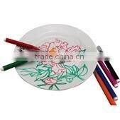 ceramic plate with marker pen