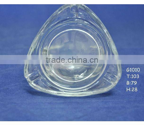 Handblown crystal hand cut glass ashtray