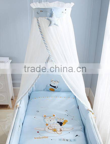Lovely Summer Holiday Blue Star Mosquito Net and Bed Crown for Baby Cot BF11-08023d