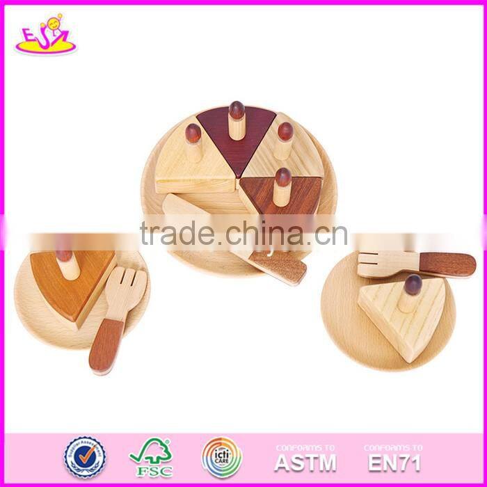 2017 New design simulation kids natural wooden birthday cake toy W10B180