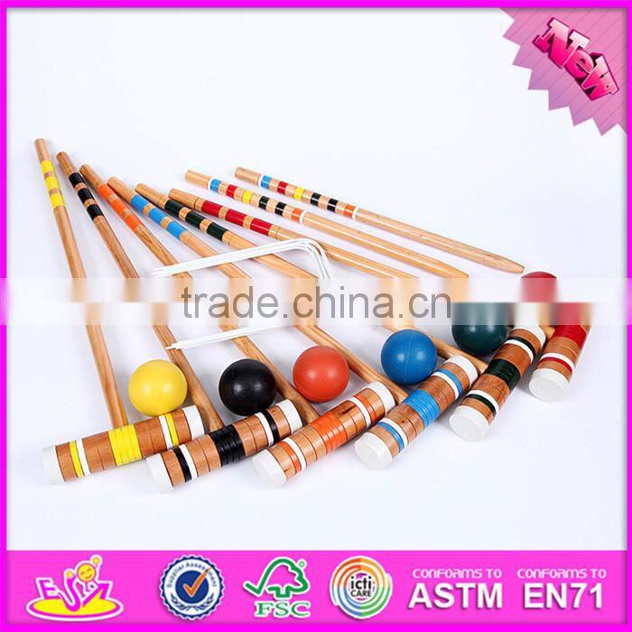 2016 wholesale outdoor children wooden 6-player croquet W01A167