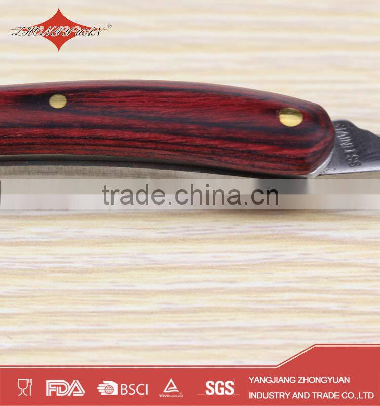 Stainless steel wine cork bottle opener stand wiht wood handle