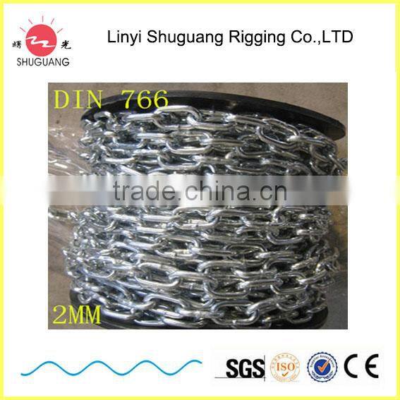 DIN763 2mm-26mm Different Size Galvanized Welded Chain
