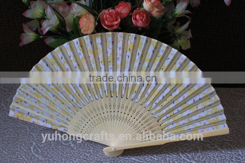 bamboo fabric folding fan for women