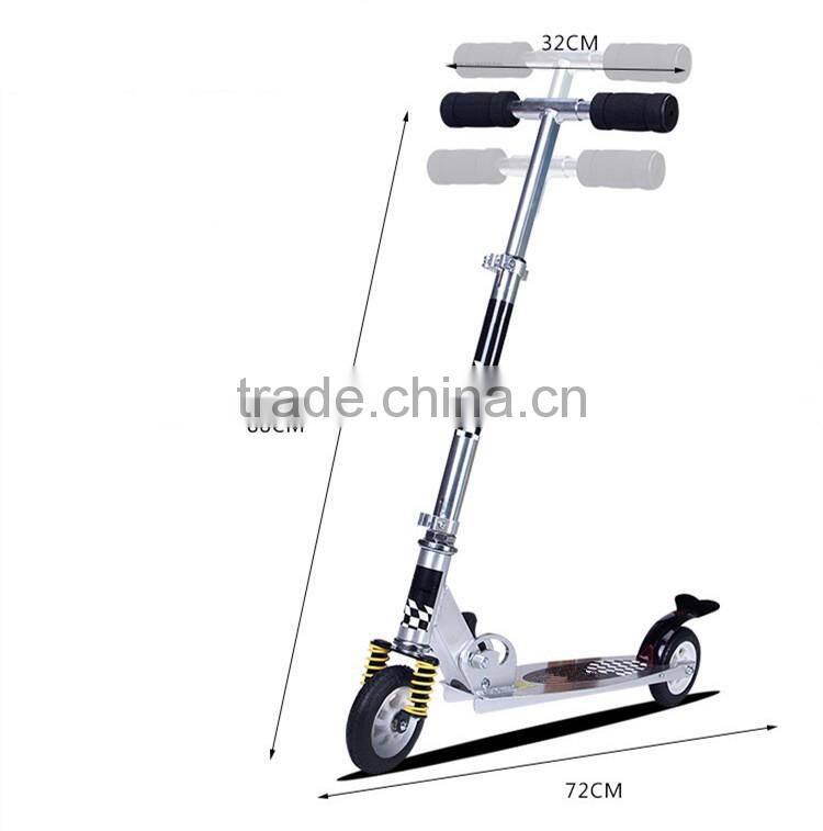 hot sale child and adult freestyle kick folding scooter with 2 rubber wheels