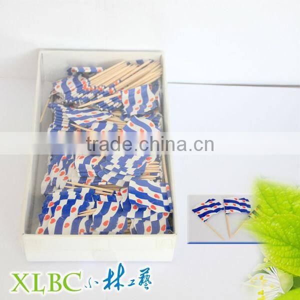 Disposalbe wooden flag toothpick with national