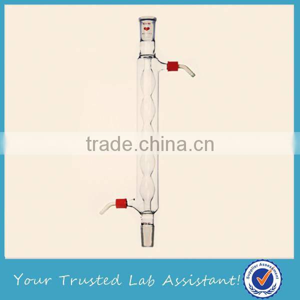 Bulb condenser With 2 standard ground joints and 2 screw-on plastic hose connection