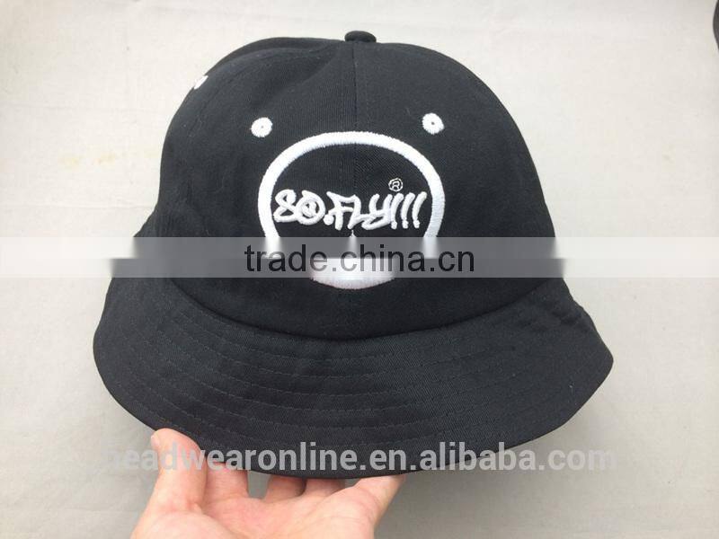 2014 new design butterfly embroidery 6 panel bucket hat