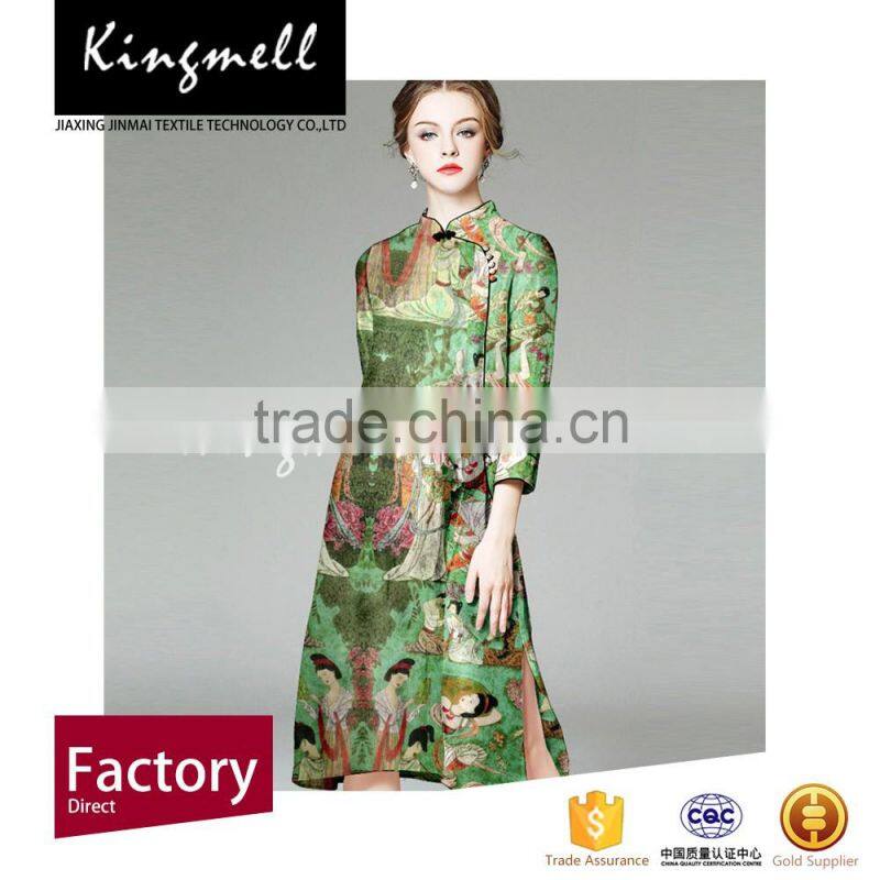 2016 design for fashion women garment /dress silk linen blended fabric