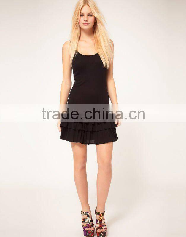 OEM lovely fashion trends summer dresses plain girls' pleated dress