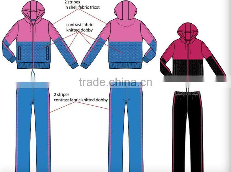 2016 Women Sports Clothes Running wear Riding wear Ladies hoodies trainer sets