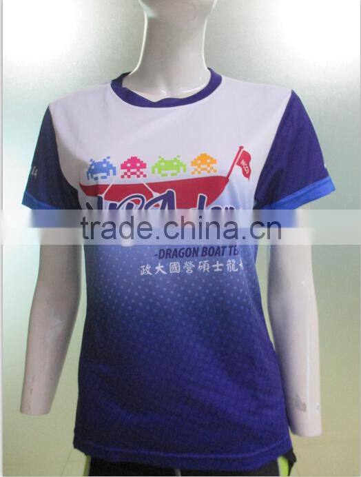 100% polyester mesh womens running short sleeve shirt with OEM brands
