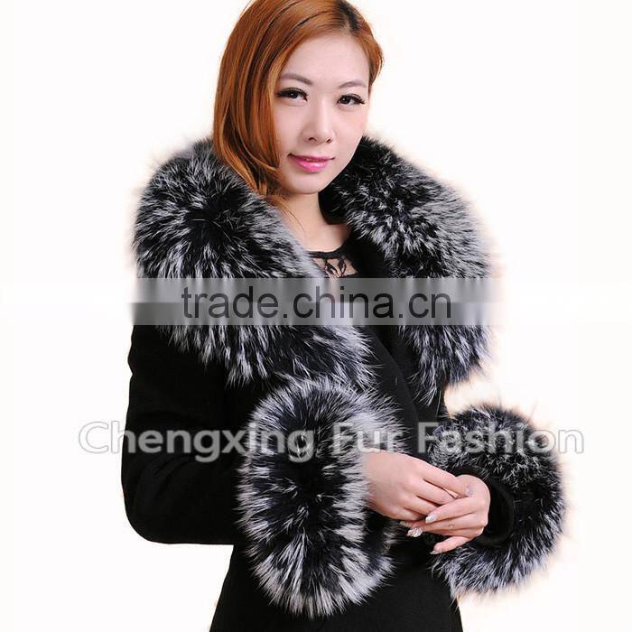 COLLAR-F17B Alibaba Wholesale Accessories Ladies Raccoon Fox Fur Coat Fur Collar