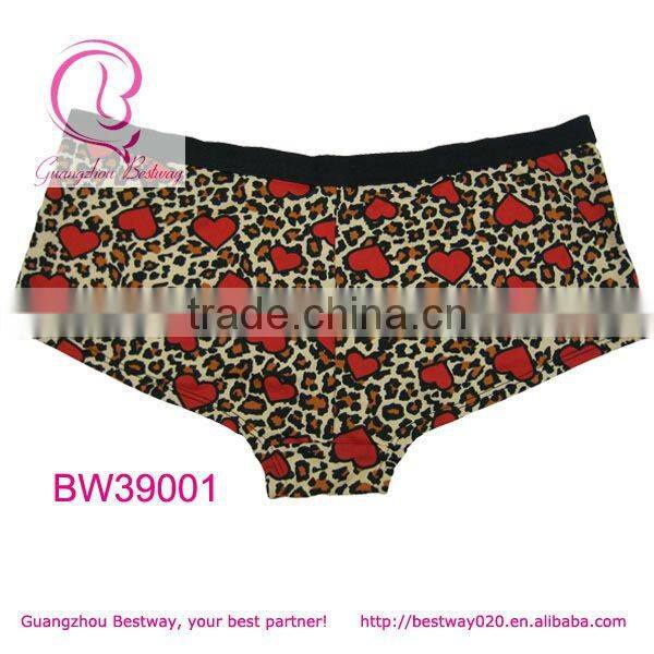 Sex hot printed leopard & sweet heart women underwear