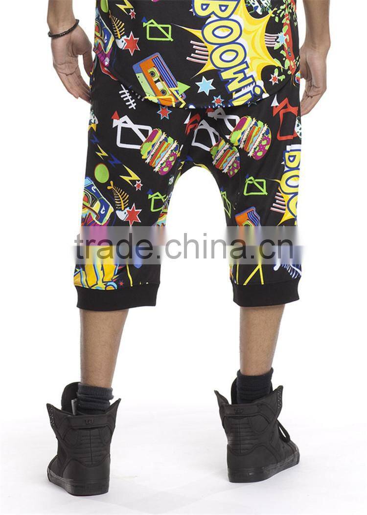 Mens wholesale casual printed jogger shorts