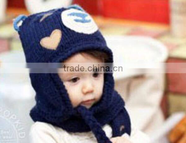 Winter Baby Crochet Hat With Bear Design