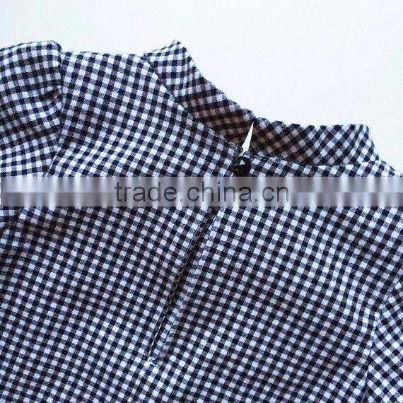 Unique Design Handmade Bow Tie Black and White Plaid T-shirt