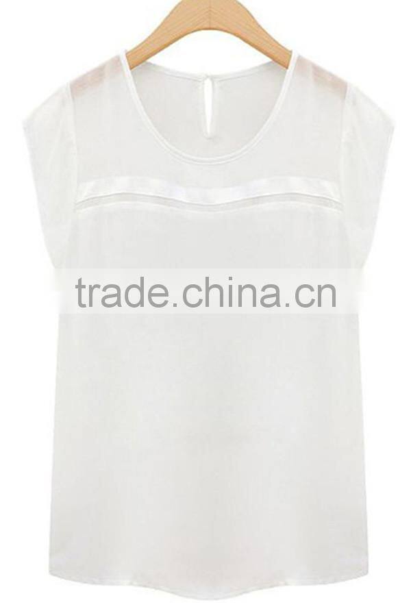 European and American style summer new fashion V neck perspective women chiffon,chiffon fabric