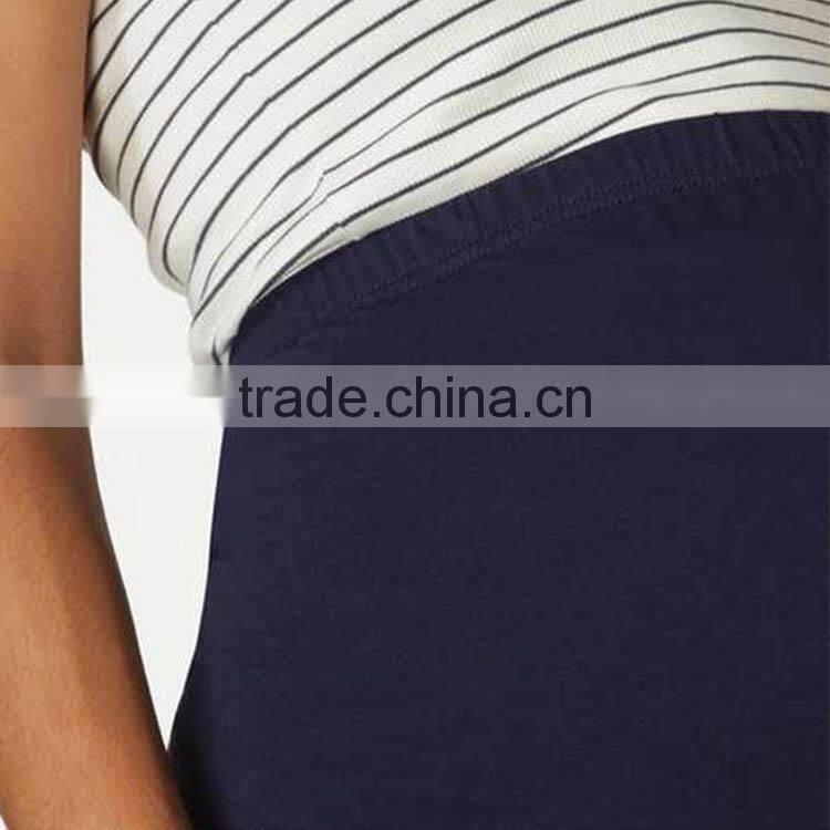 Navy Woven Overbump Wholesale Maternity Leggings Clothes