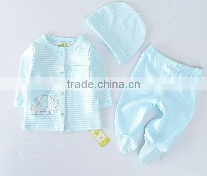 100% cotton Wholesale High Quality Spring Autumn 3PCS/Set Newborn Infant Baby Boy Girl Suits