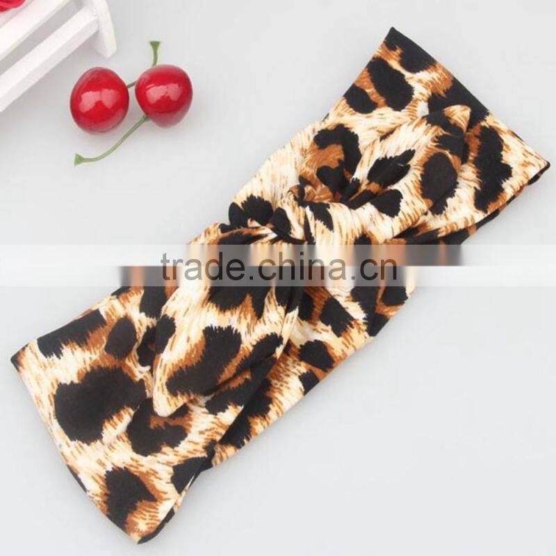 Fashion Zebra And Leopard Cotton Elastic Headband,Bow Knot Headband
