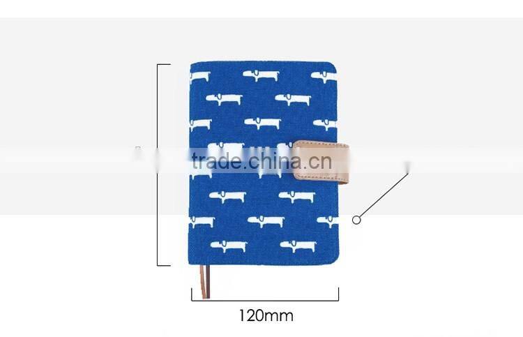 2017 A6 size cavans cover diary customizable traveling planner with clasp