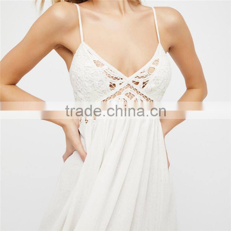 2017 OEM summer modern sexy beach dresses with thin straps
